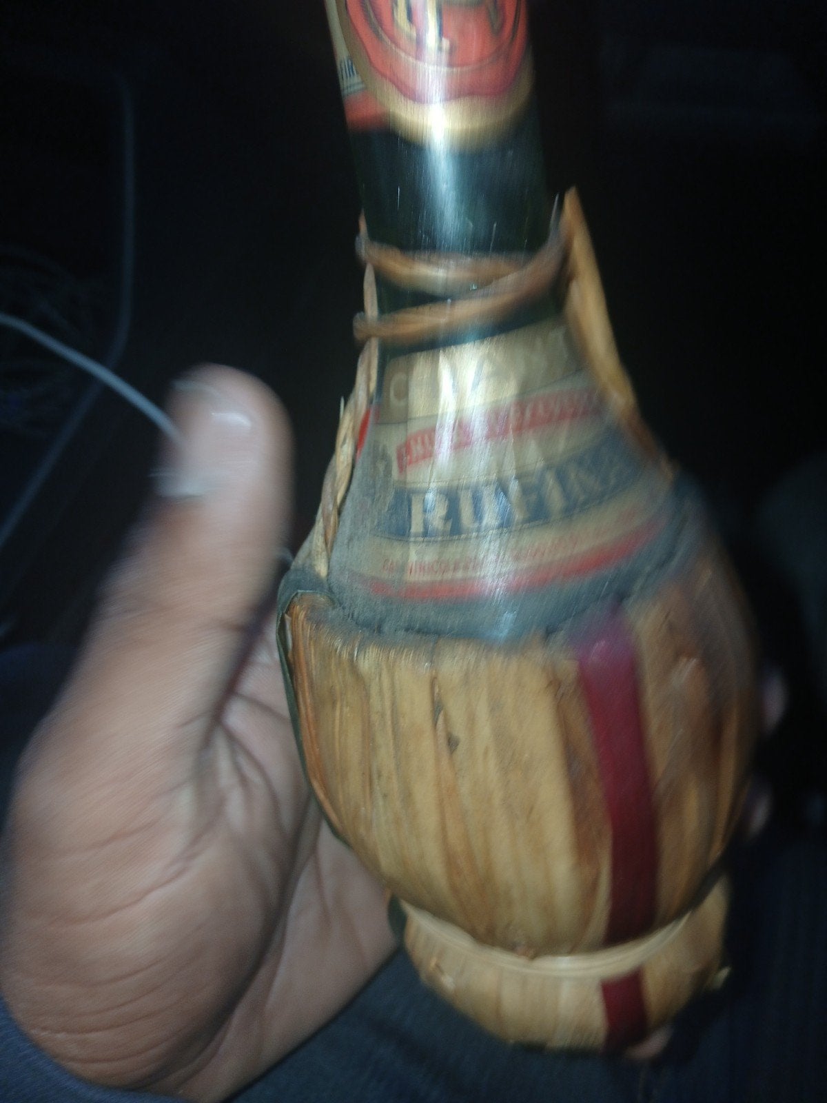 Vintage Chianti Rufina Fiasco Wijnfles I.L. Ruffino, Verzamelen, Ophalen of Verzenden