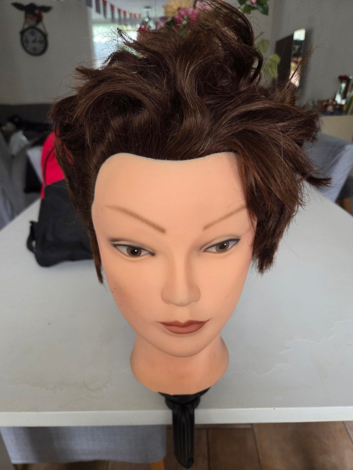 Kappers oefenhoofd met haar en baard, Sieraden, Tassen en Uiterlijk, Uiterlijk | Haarverzorging, Ophalen of Verzenden, Gebruikt