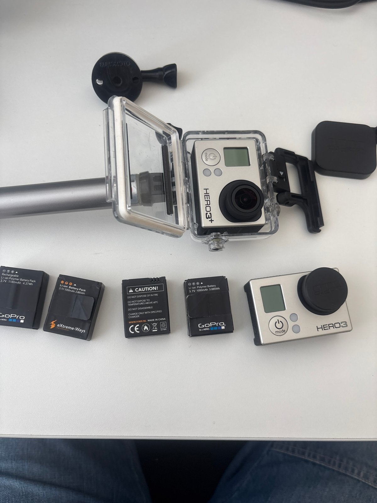 GoPro HERO3 en HERO3+ met 5 batterijen, Audio, Tv en Foto, Actiecamera's, Ophalen, Gebruikt, GoPro