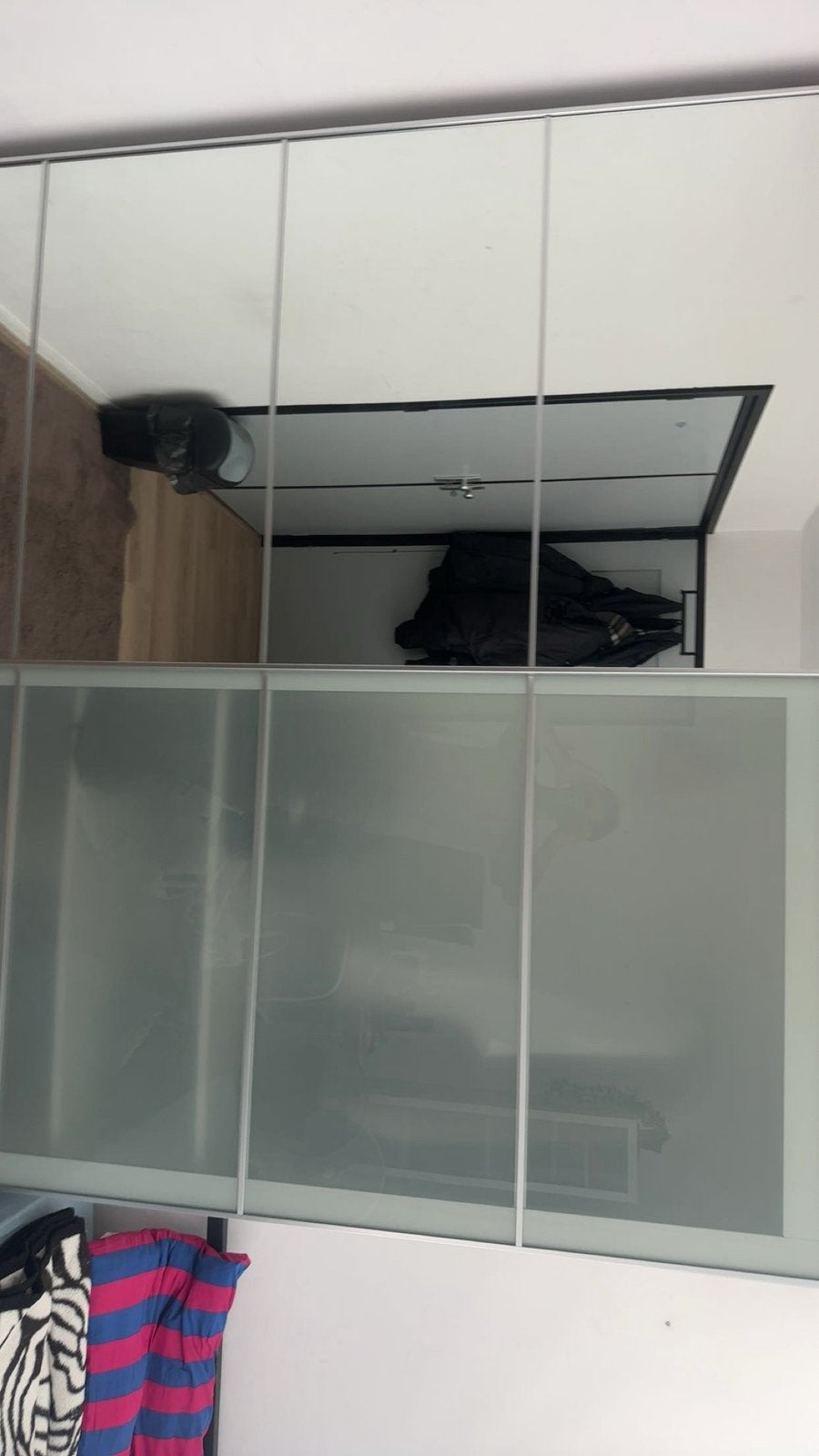IKEA PAX Kledingkast met Schuifdeuren en Spiegel, Ophalen, Met plank(en), Gebruikt, 200 cm of meer