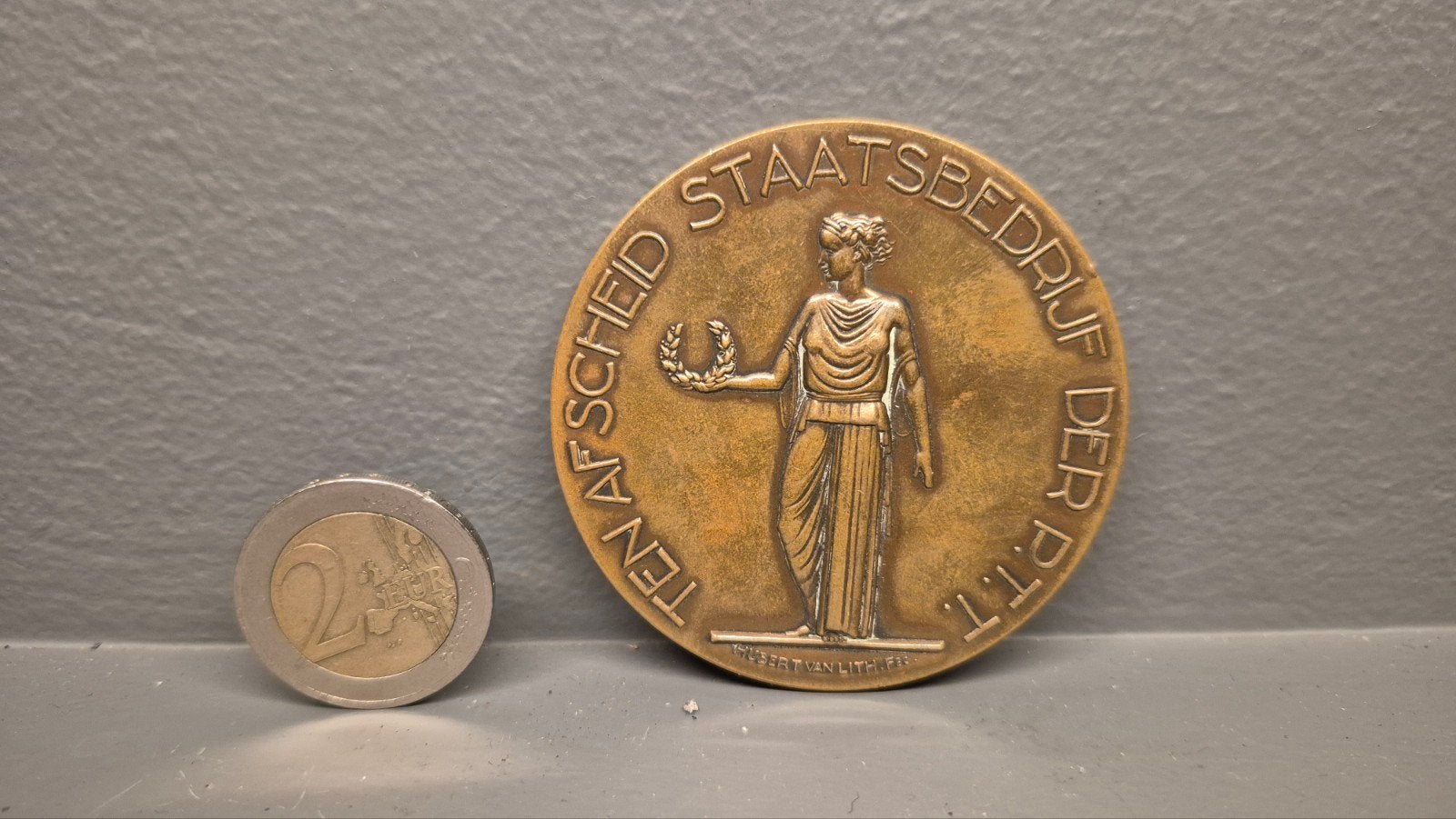 Afscheidsmedaille PTT Staatsbedrijf - Brons, Postzegels en Munten, Penningen en Medailles, Ophalen of Verzenden