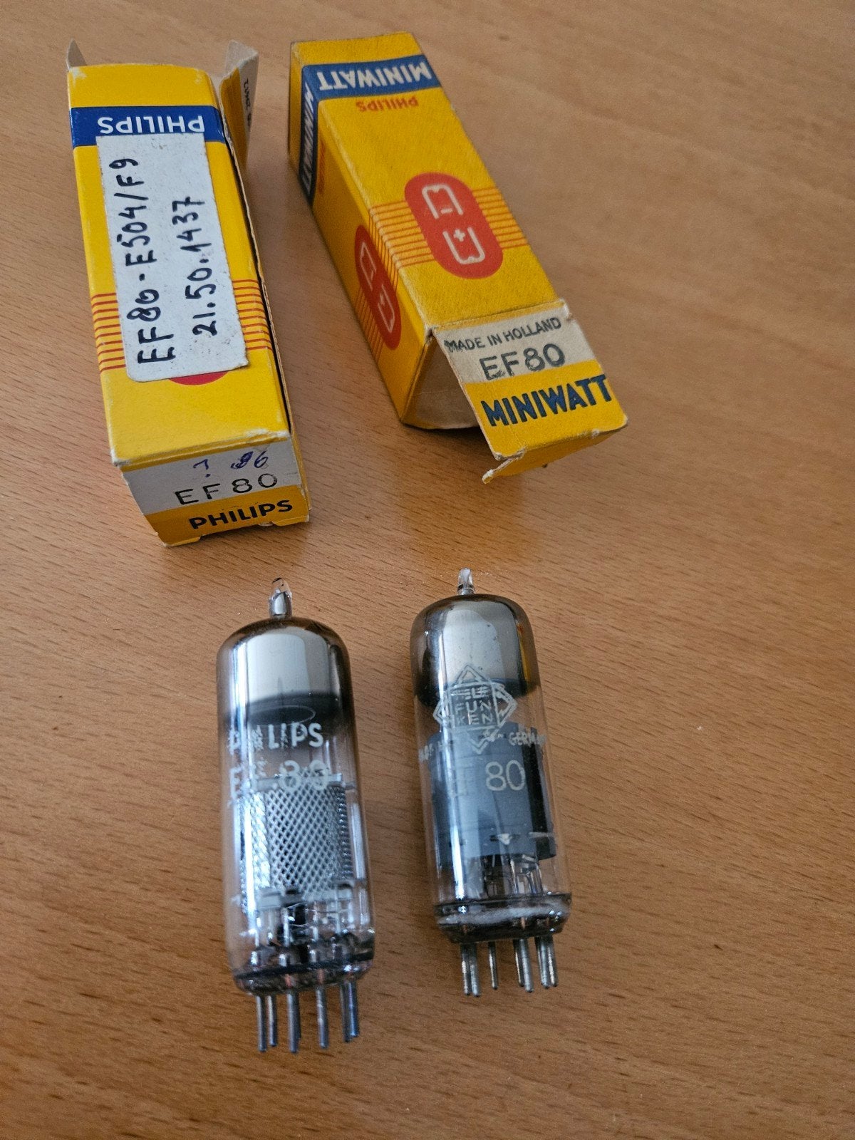 2x EF80 buizen (Philips Miniwatt en Telefunken), Ophalen of Verzenden