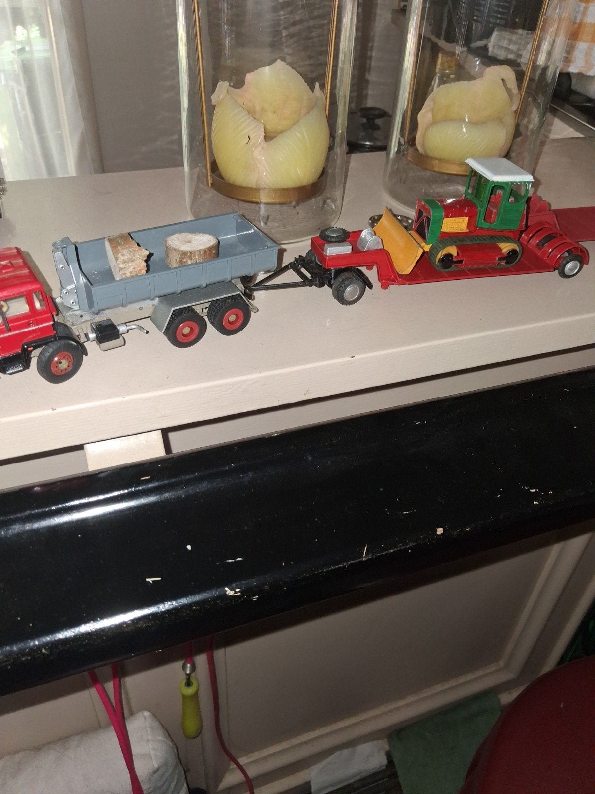 Containerwagen Ginaf met buldozer en kiepfunctie, Ophalen of Verzenden, Zo goed als nieuw, 1:32 tot 1:50