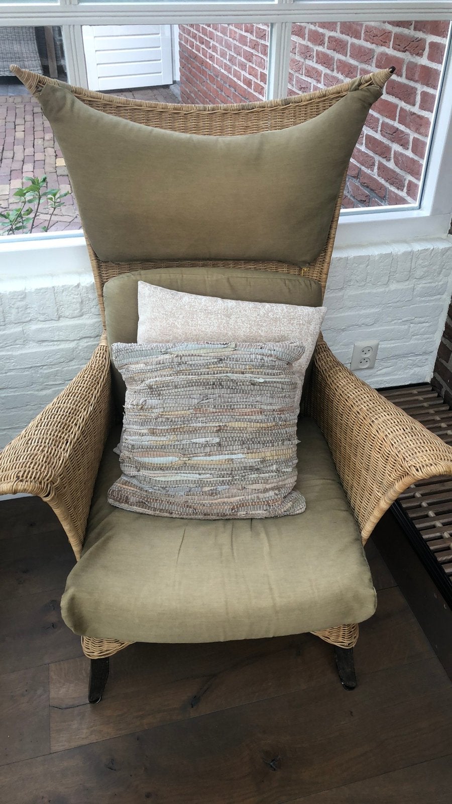 Mooie grote rieten fauteuil, Ophalen, Zo goed als nieuw, Rotan