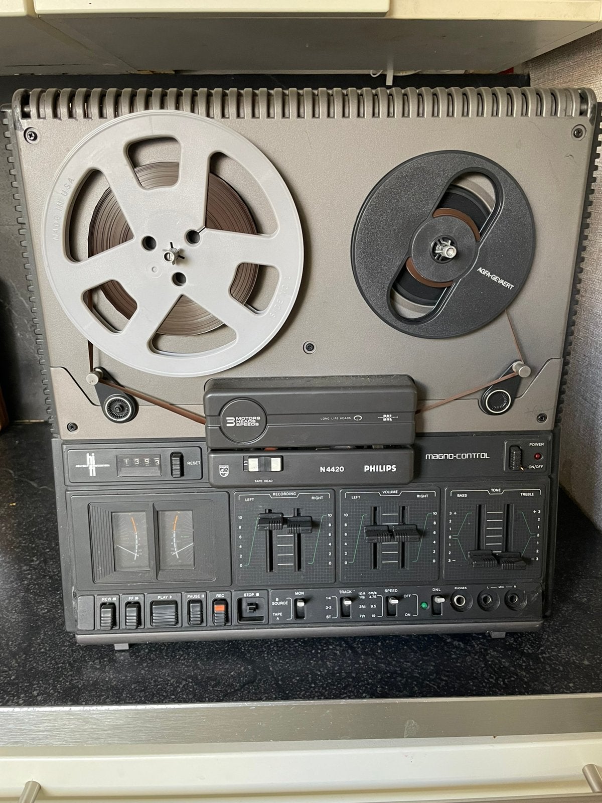Philips N4420 Bandrecorder., Audio, Tv en Foto, Bandrecorders, Ophalen of Verzenden, Bandrecorder, Met stofkap