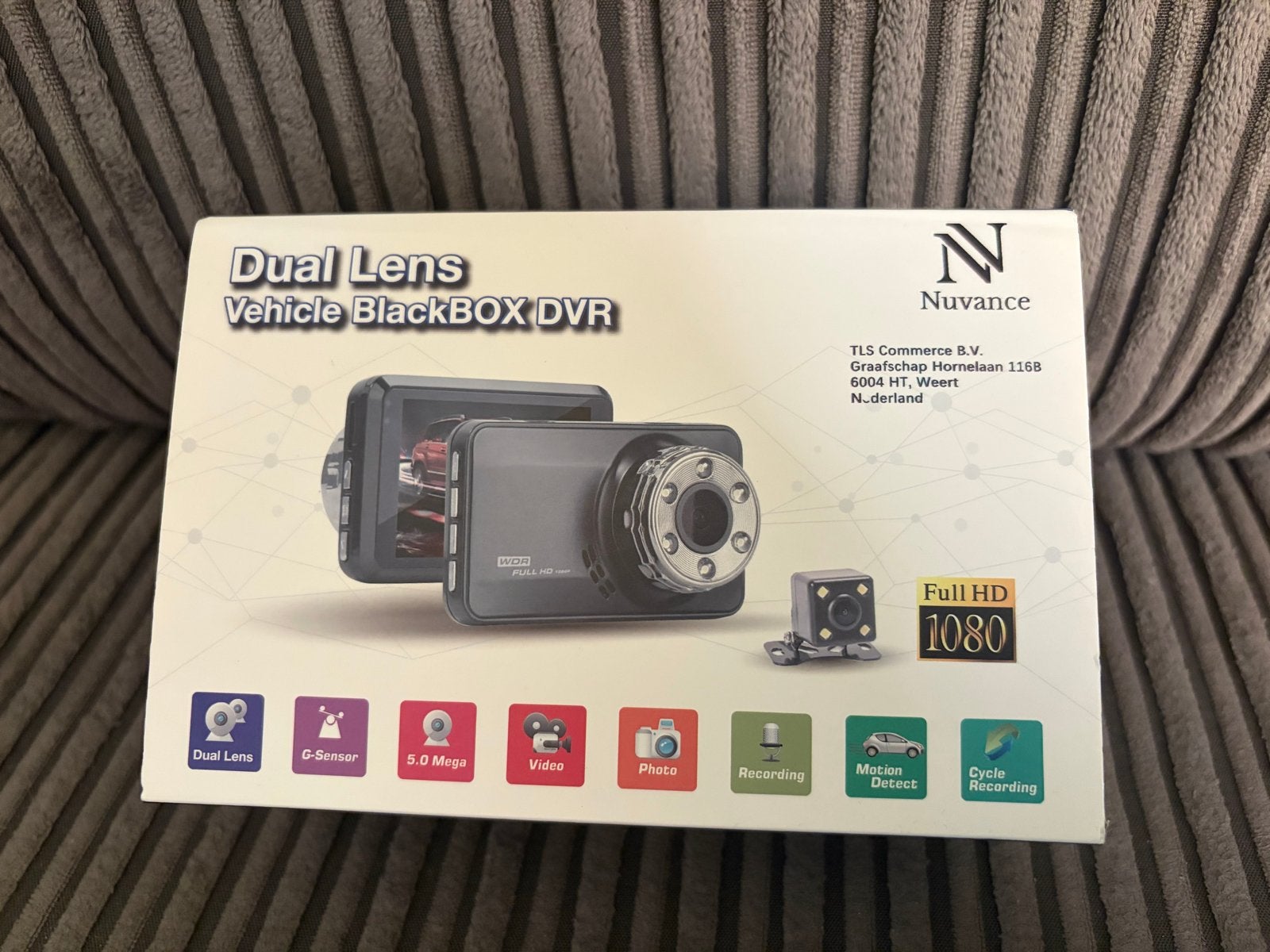 Nieuwe Nuvance Dual Lens Vehicle BlackBox DVR, Ophalen, Nieuw