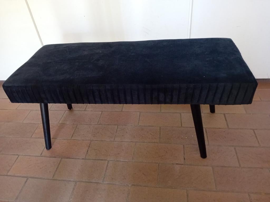 ZWART BANKJE GESTOFFEERD, Minder dan 50 cm, Gebruikt, Stof, Rechthoekig