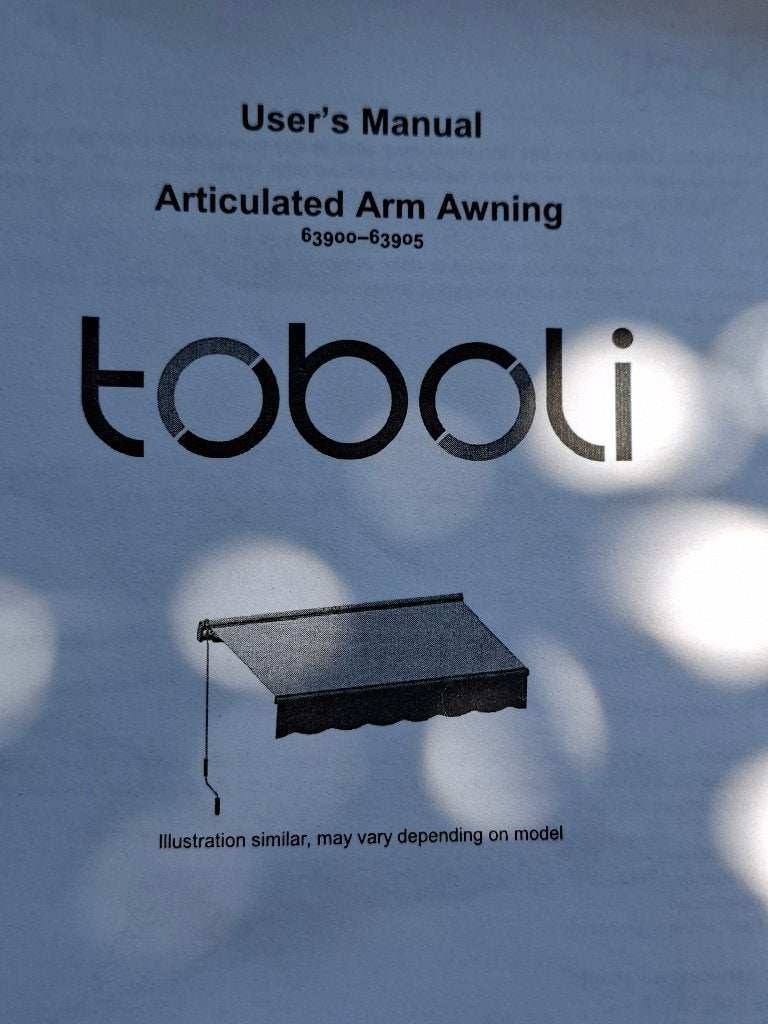 Toboli zonnescherm 135x28x19 antraciet/wit, Ophalen, Nieuw, Minder dan 250 cm, Knikarmscherm