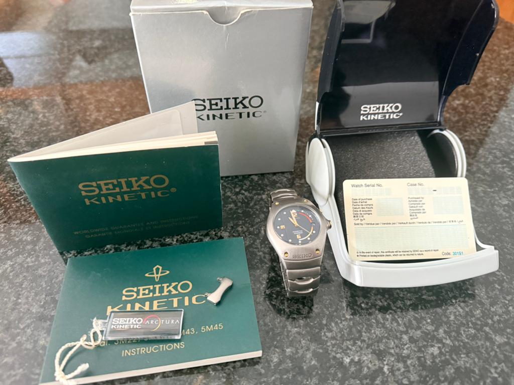 Seiko arctura kinetic titanium 5M42-0H49 full set, Sieraden, Tassen en Uiterlijk, Horloges | Heren, Gebruikt, Verzenden, Polshorloge