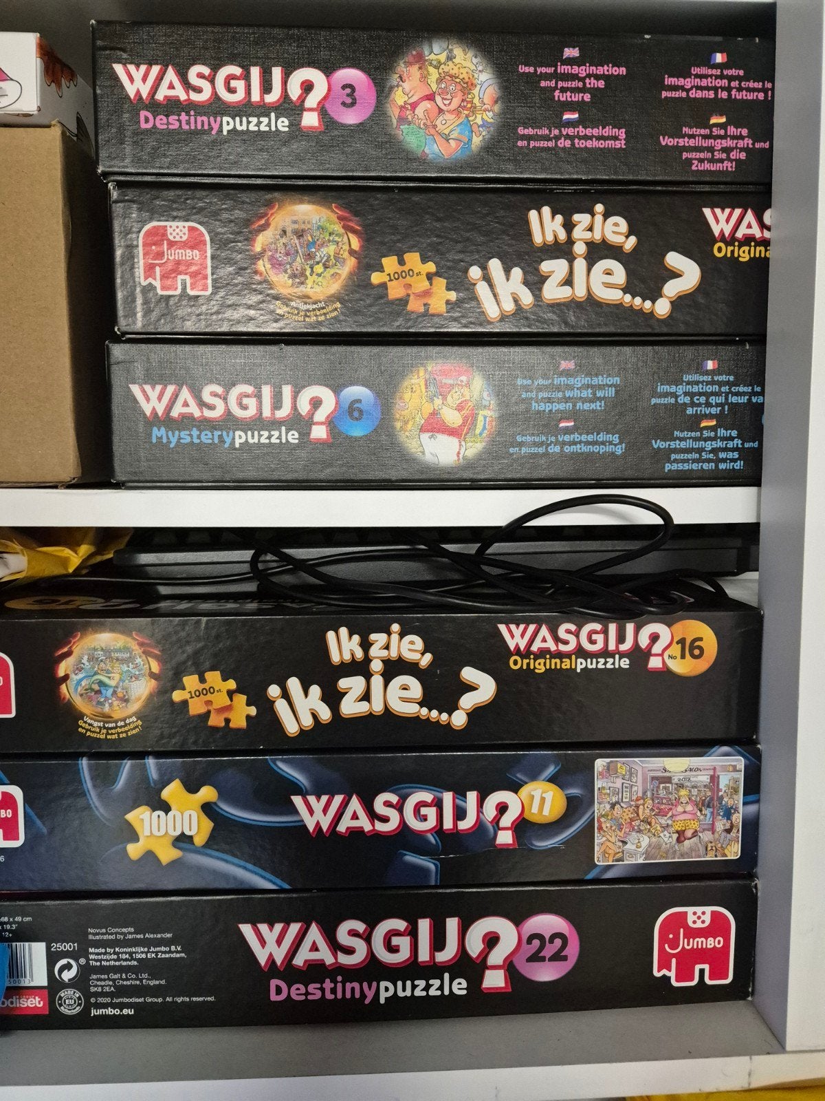 Grote collectie Jan van Haasteren & Wasgij puzzels, Ophalen of Verzenden, 500 t/m 1500 stukjes, Gebruikt, Legpuzzel