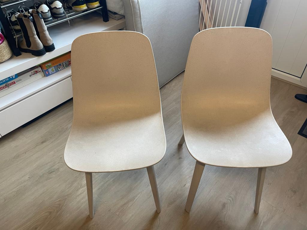 Eetkamerstoel gemeleerd beige - zeer goed te reinigen!, Huis en Inrichting, Stoelen, Ophalen, Kunststof, Twee, Overige kleuren