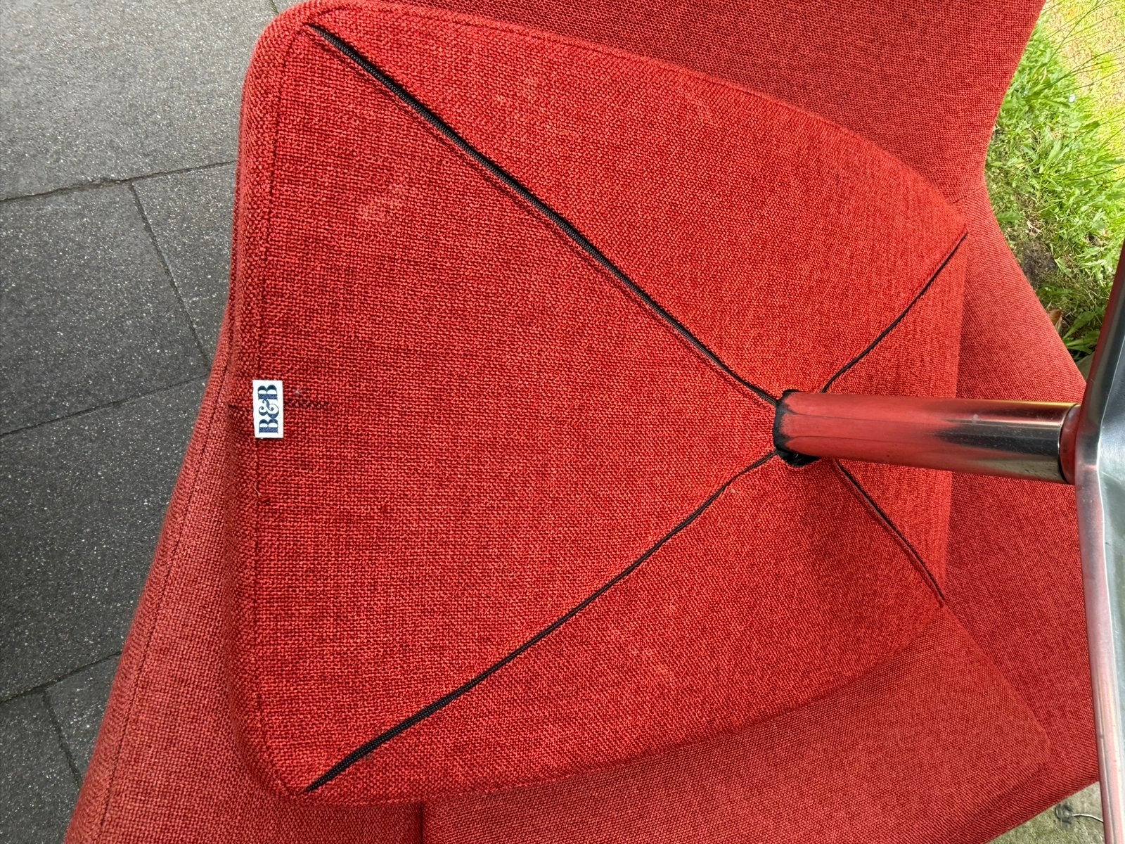 B&B Italia Relaxfauteuil met voetenbank - Rood, Huis en Inrichting, Fauteuils, Modern vintage, Gebruikt, 75 tot 100 cm, Ophalen of Verzenden