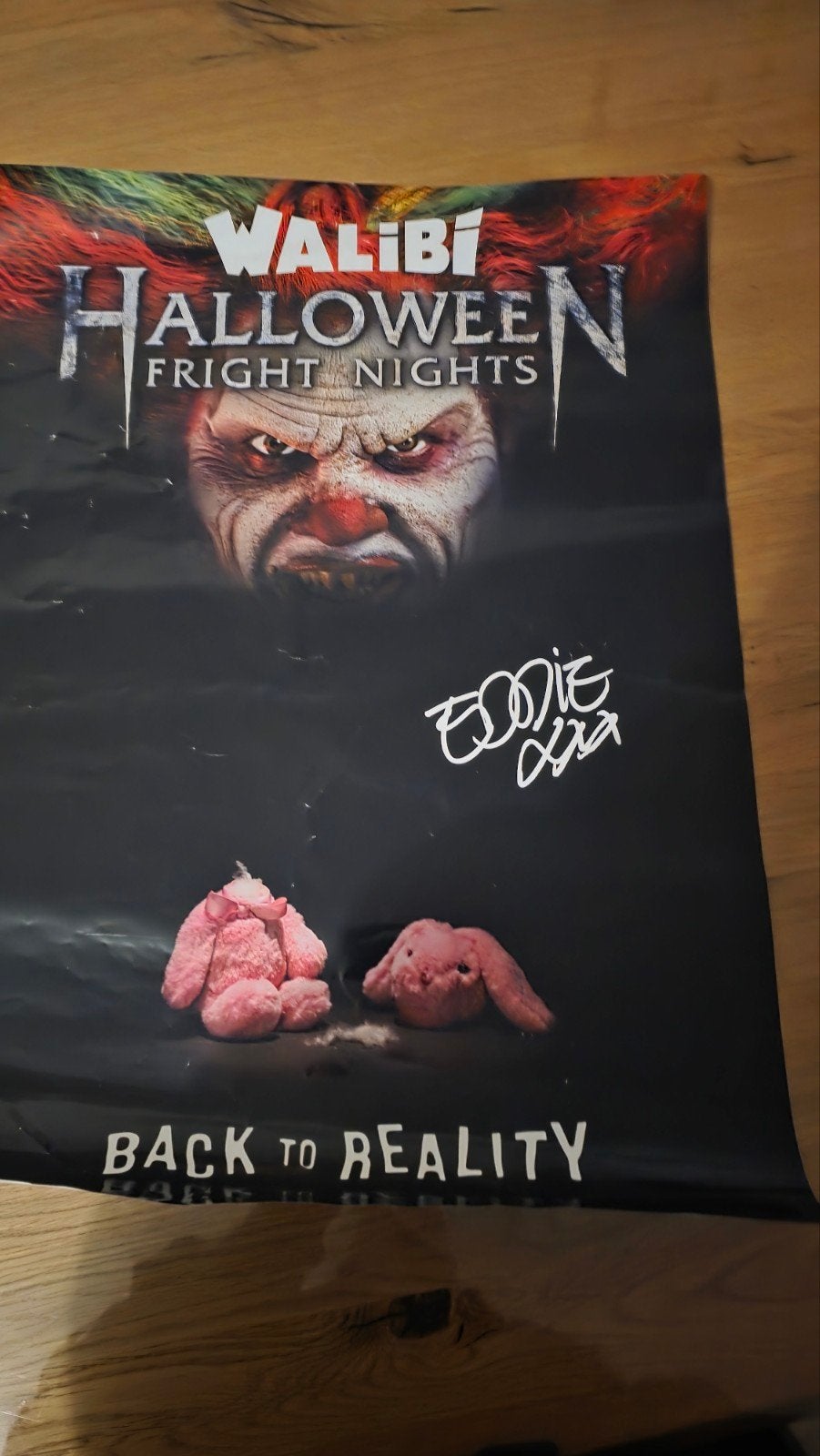 Walibi Halloween Fright Nights Poster - Eddie de Clown, Ophalen of Verzenden, A1 t/m A3, Overige onderwerpen, Rechthoekig Staand