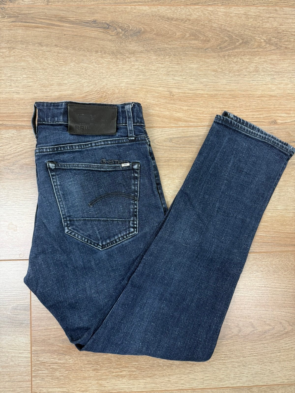 G-Star Raw 3301 Slim Jeans Donkerblauw W30 L30, Ophalen of Verzenden, Gedragen, Overige kleuren, Overige jeansmaten