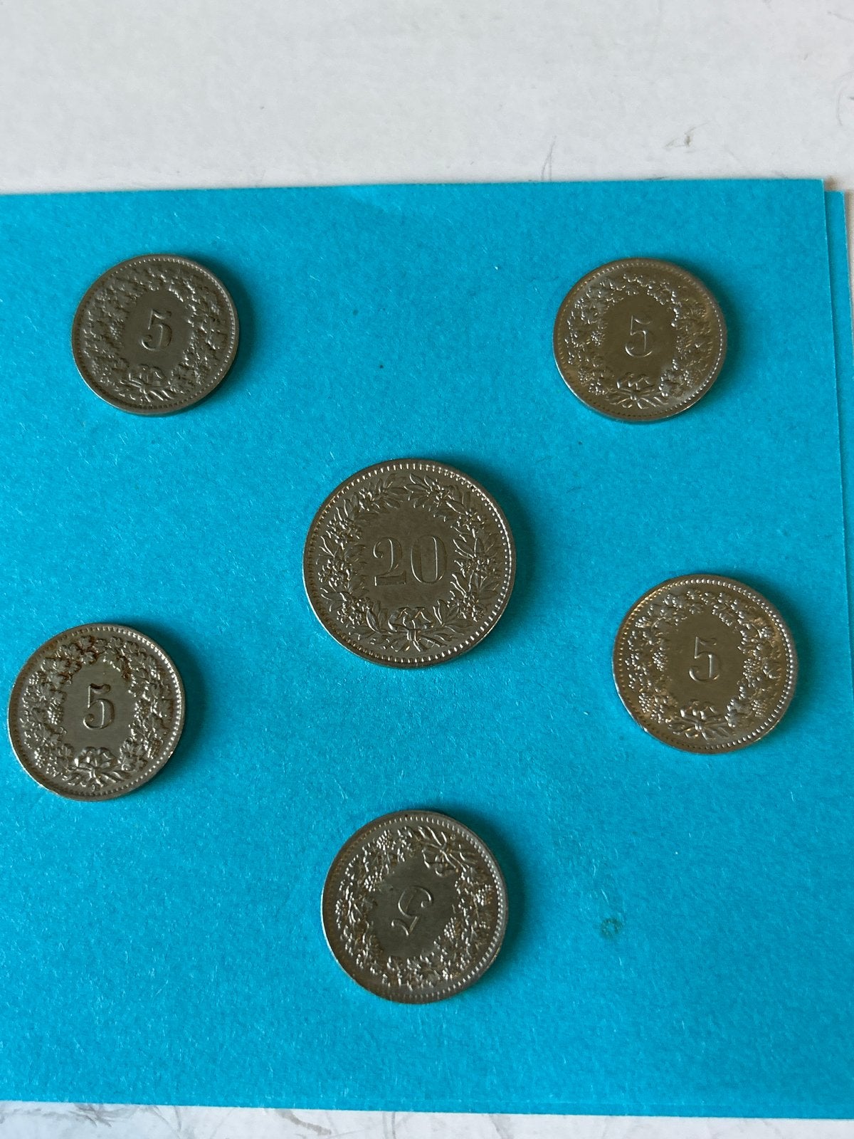 Zwitserse munten set - 5, 20 centimes uit diverse jaren, Ophalen of Verzenden, Overige landen, Setje