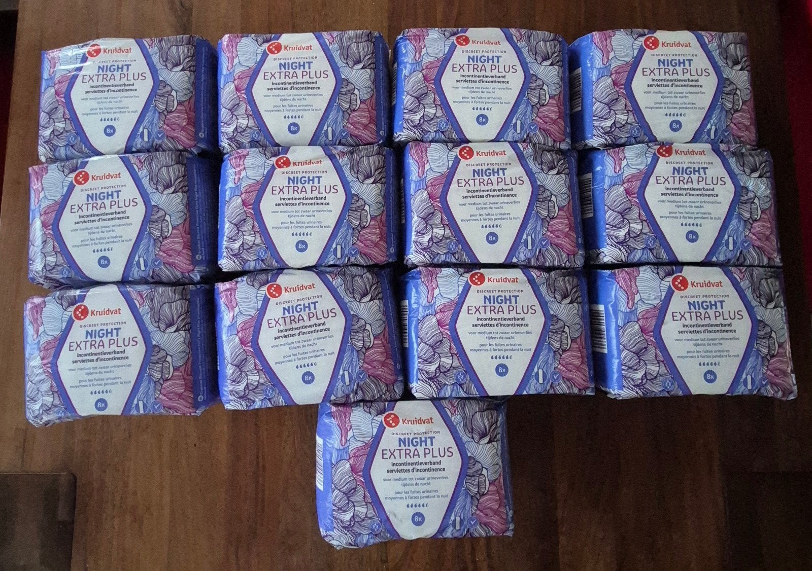 13 nieuwe pakken incontinentieverband night extra plus, Diversen, Ophalen of Verzenden, Nieuw