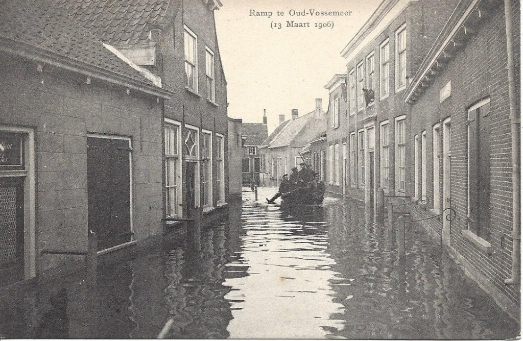 Oud-Vossemeer (Zld.) Watersnood Ramp, Volk, 1906, Ophalen of Verzenden, Voor 1920, Ongelopen, Zeeland
