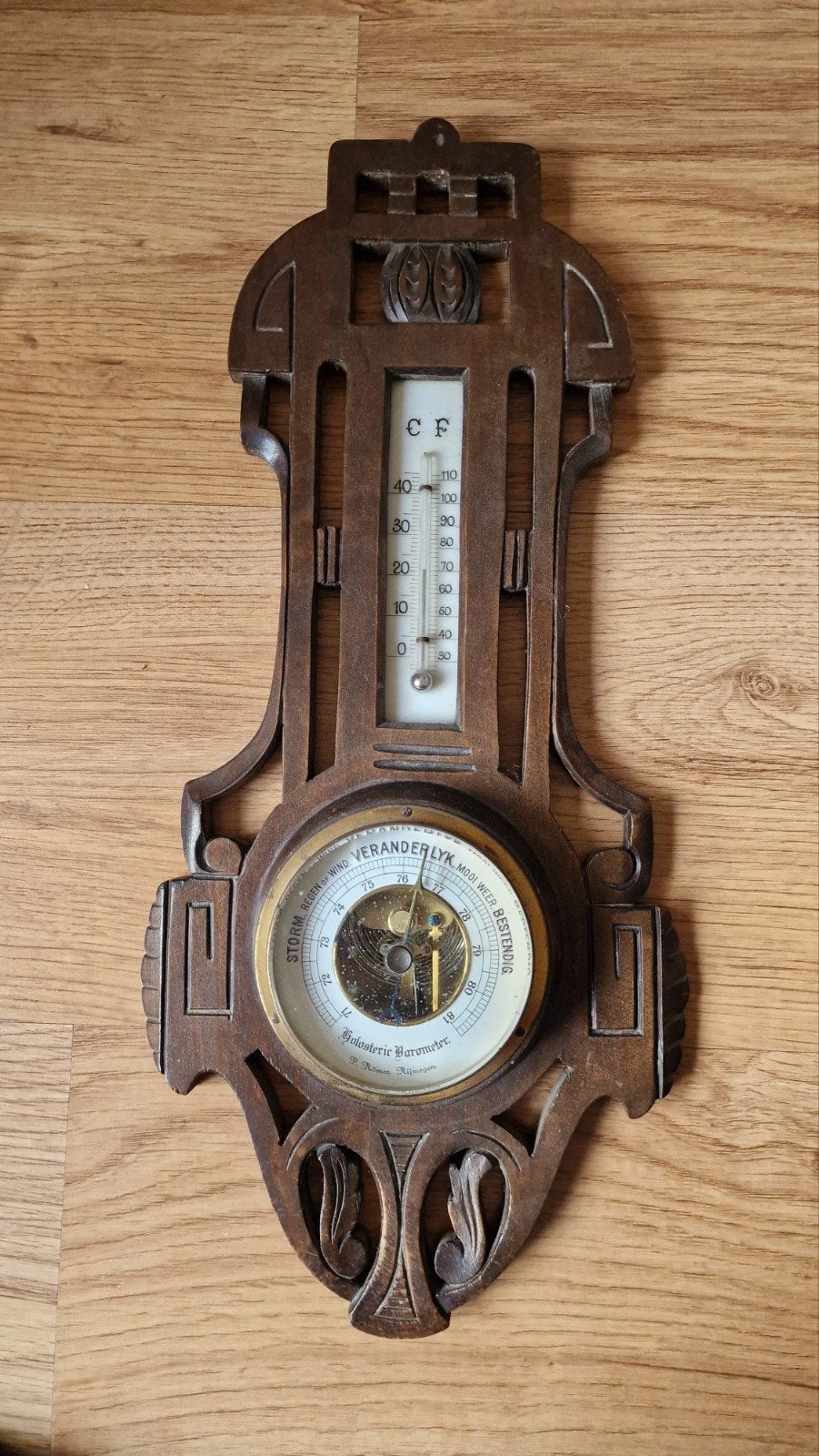 Antieke Romer Nijmegen Barometer en Thermometer, Audio, Tv en Foto, Weerstations en Barometers, Ophalen of Verzenden
