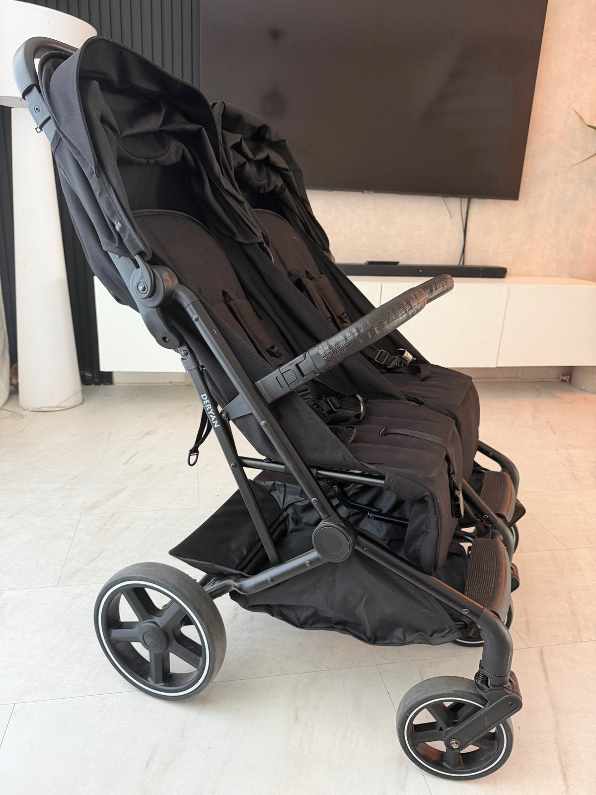 Rolo Duobuggy X2 XL Zwart - Compacte tweelingbuggy, Ophalen of Verzenden, Gebruikt, Overige merken, Duomodel