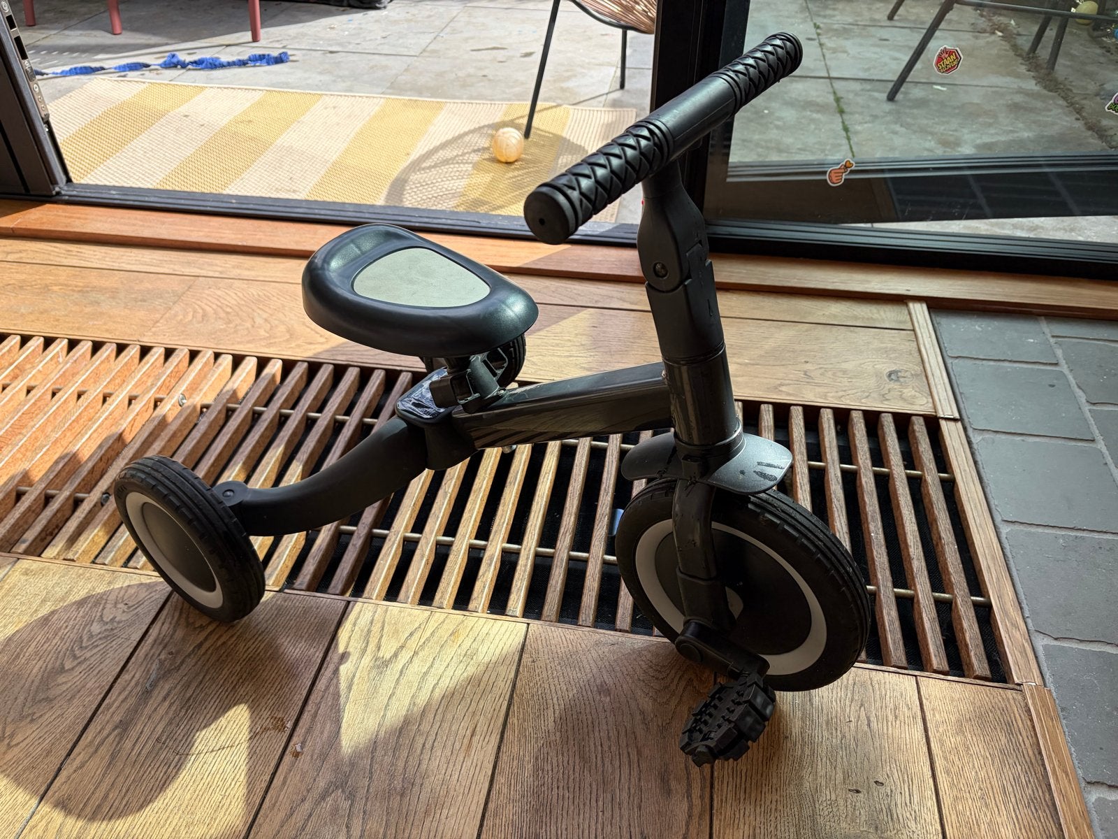 Topmark 4-in-1 loopfiets/driewieler - Zwart, Fietsen en Brommers, Ophalen of Verzenden, Gebruikt, Terugtraprem, Verstelbare zitting