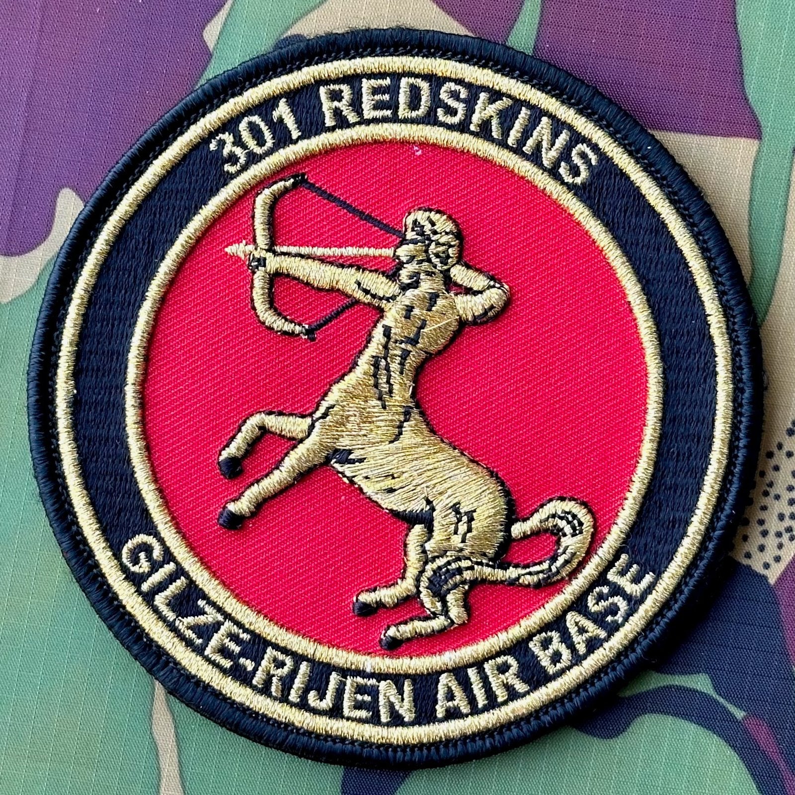 Patch RNLAF 301 SQN Redskins V3, Verzamelen, Militaria | Algemeen, Ophalen of Verzenden, Luchtmacht, Nederland, Embleem of Badge