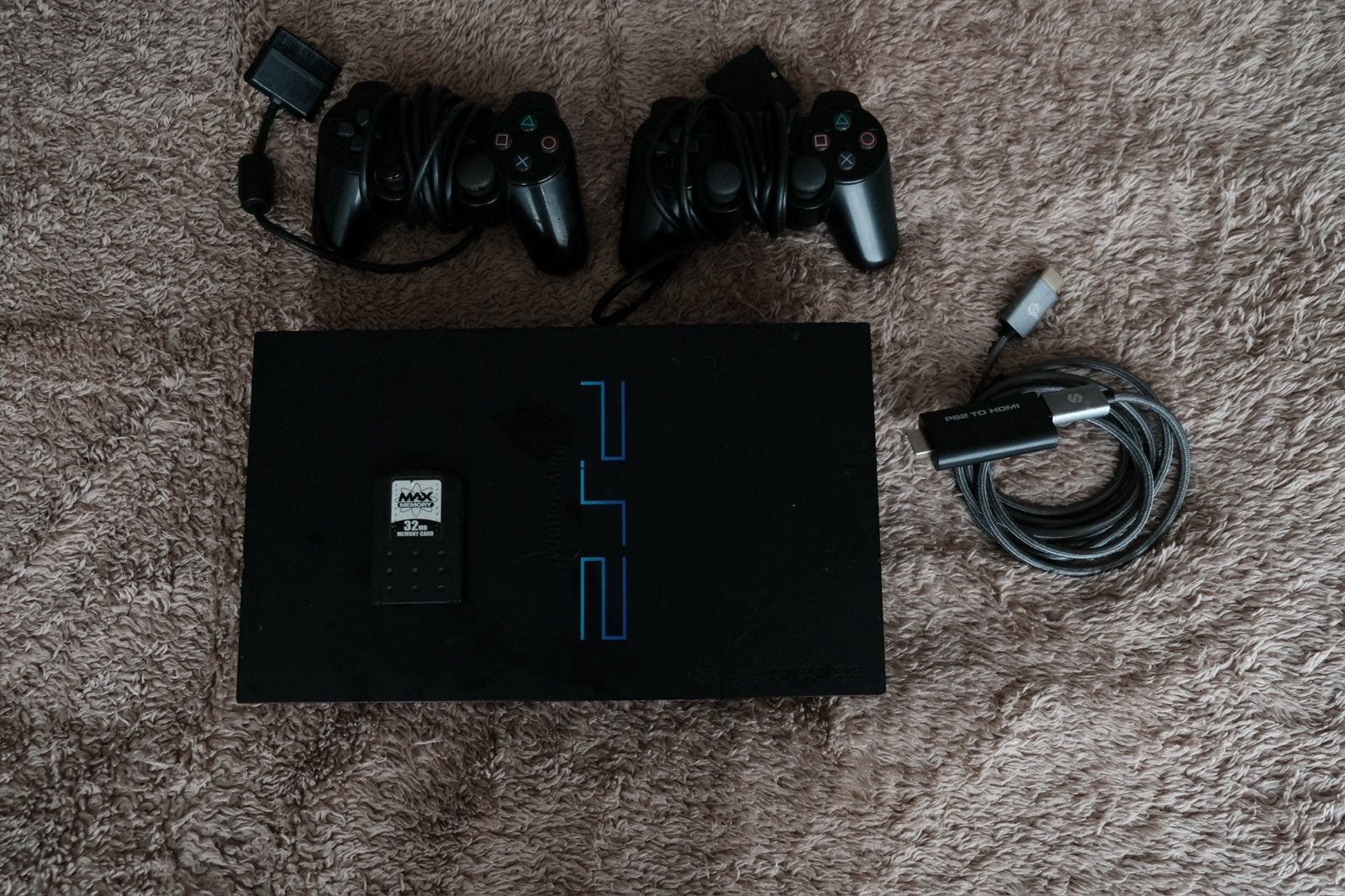 PlayStation 2 Fat + 2 Controllers + 13 Games +HDMI Converter, Gebruikt, Met games, Met 2 controllers, Ophalen of Verzenden