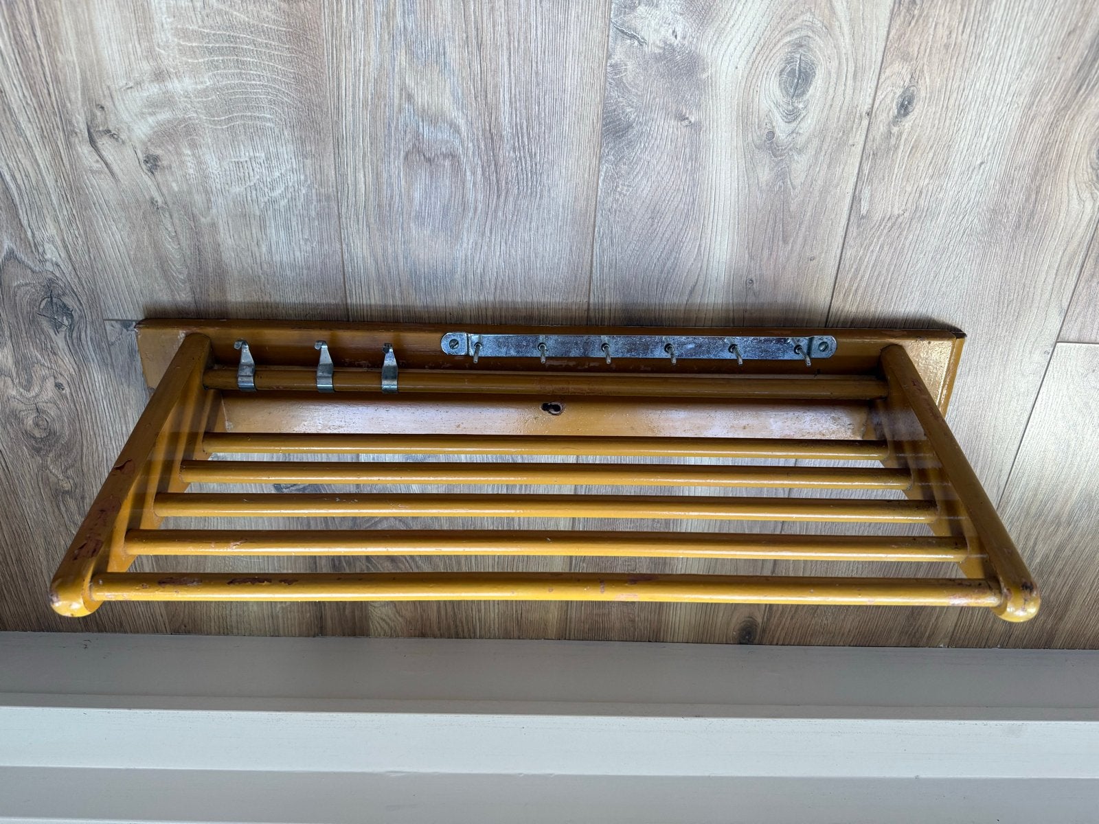 Vintage houten pannenrek jaren ‘50, Ophalen, Gebruikt