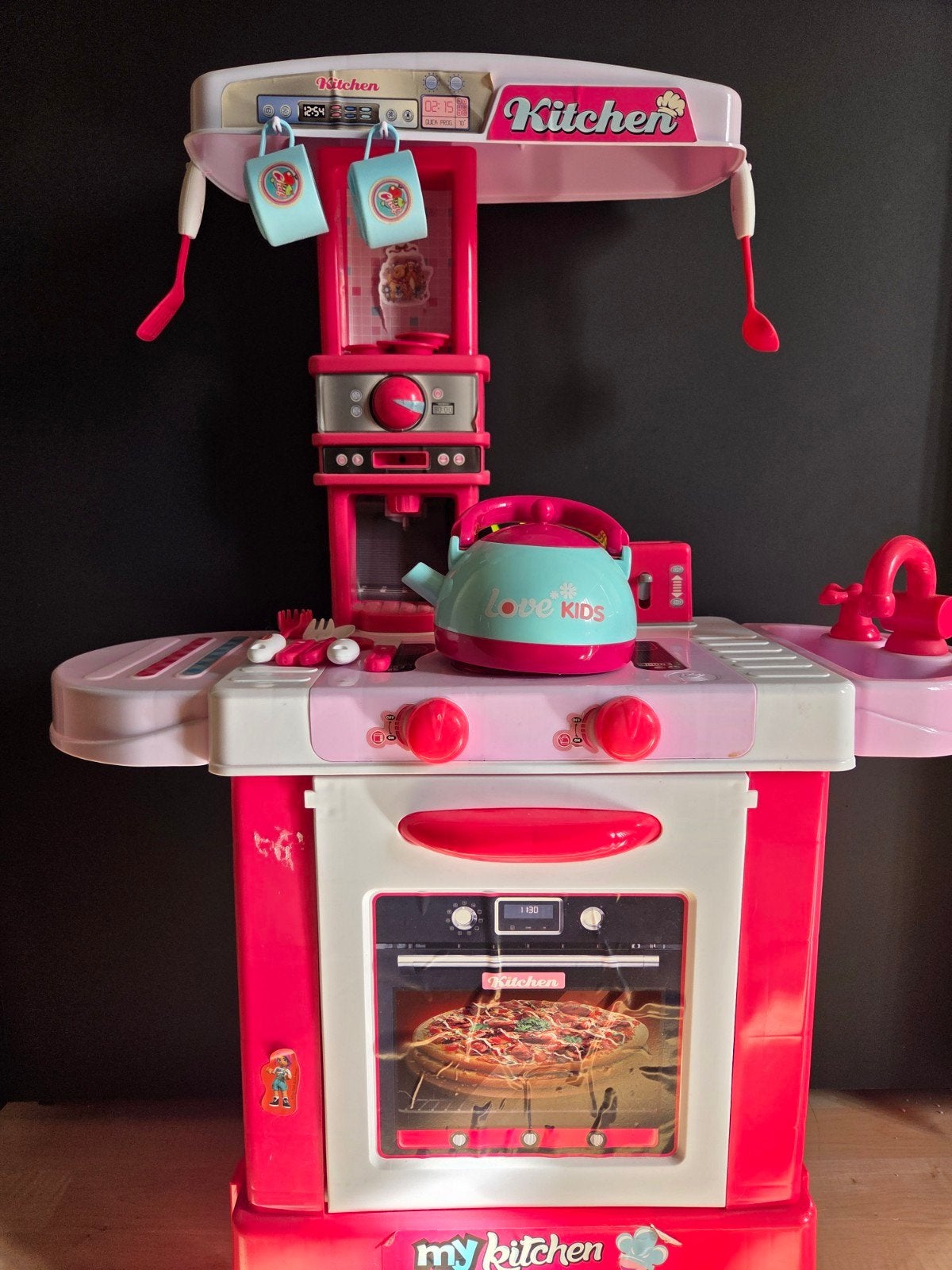 Roze speelkeuken met accessoires - Love Kids, Ophalen, Gebruikt, Kunststof, Speelkeuken