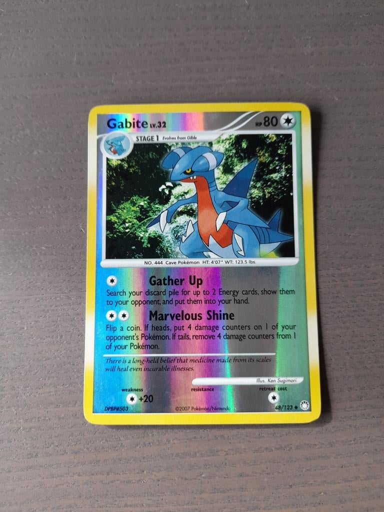 2007 mysterious treasures 48/123 gabite reverse, Ophalen of Verzenden, Gebruikt, Losse kaart, Foil