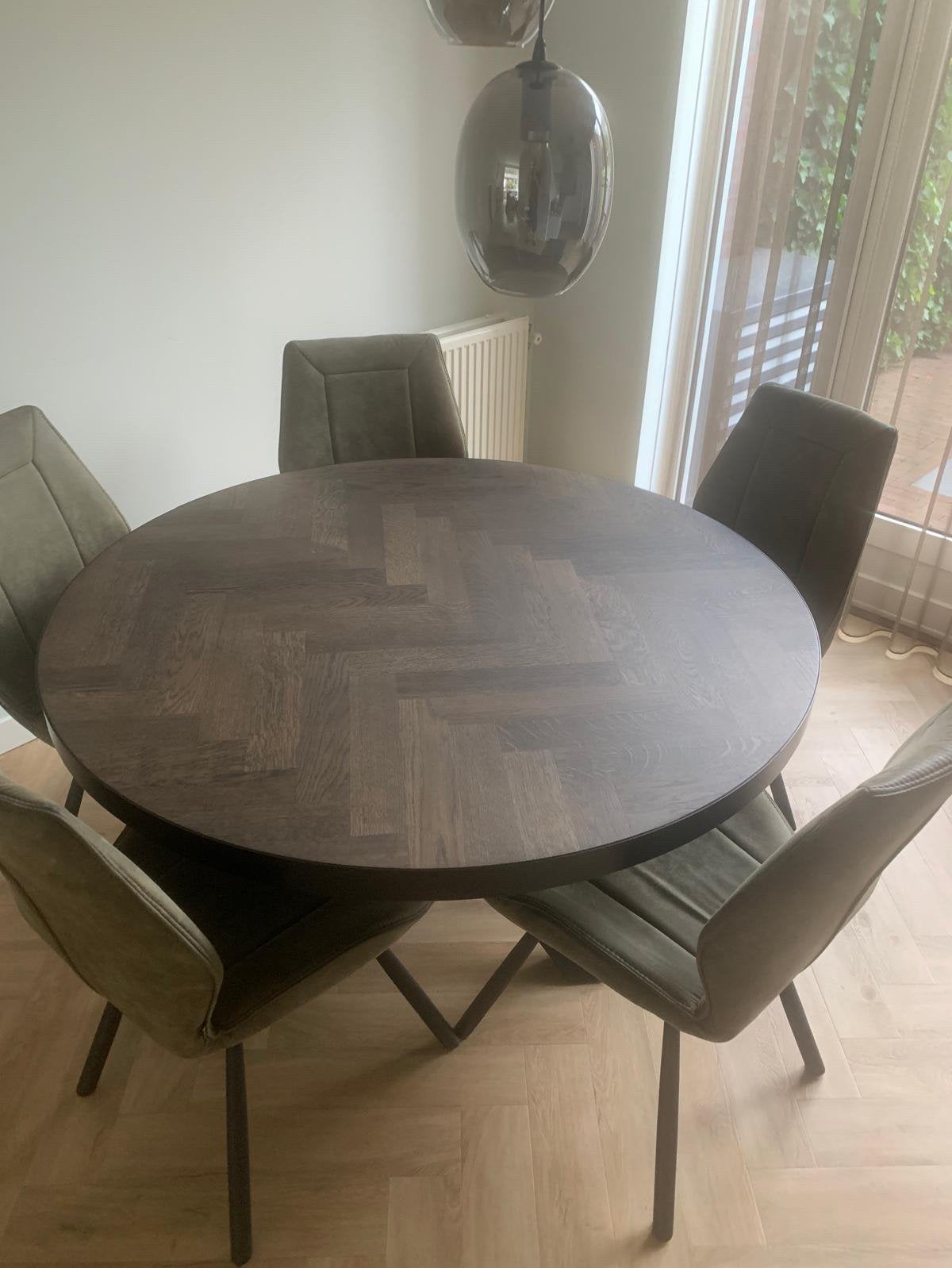 Eetkamertafel Table du Sud plus eetkamerstoelen, Huis en Inrichting, Tafels | Eettafels, Ophalen, Zo goed als nieuw, Rond