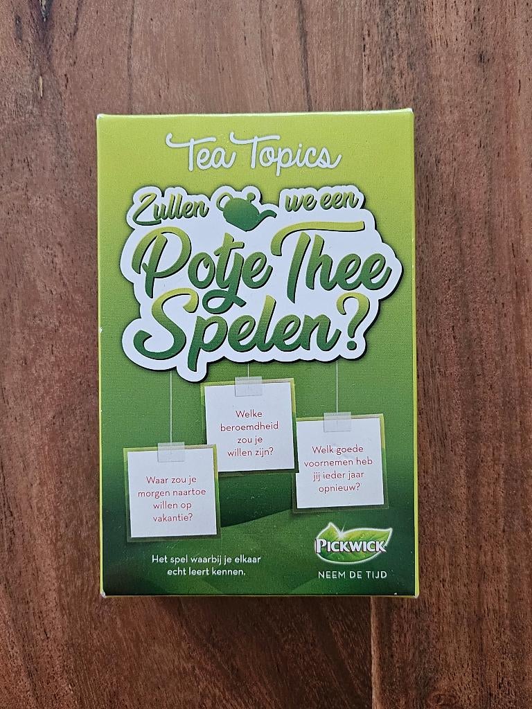 vragen van de theezakjeslabels - Tea Topics, Vijf spelers of meer, Ophalen of Verzenden, Zo goed als nieuw, Identity games