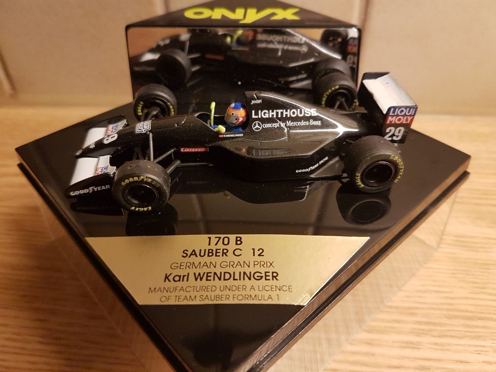 F1 sauber mercedes c12 Karl wendinger lighthouse 1993, Hobby en Vrije tijd, Modelauto's | 1:43, Zo goed als nieuw, Auto, Overige merken
