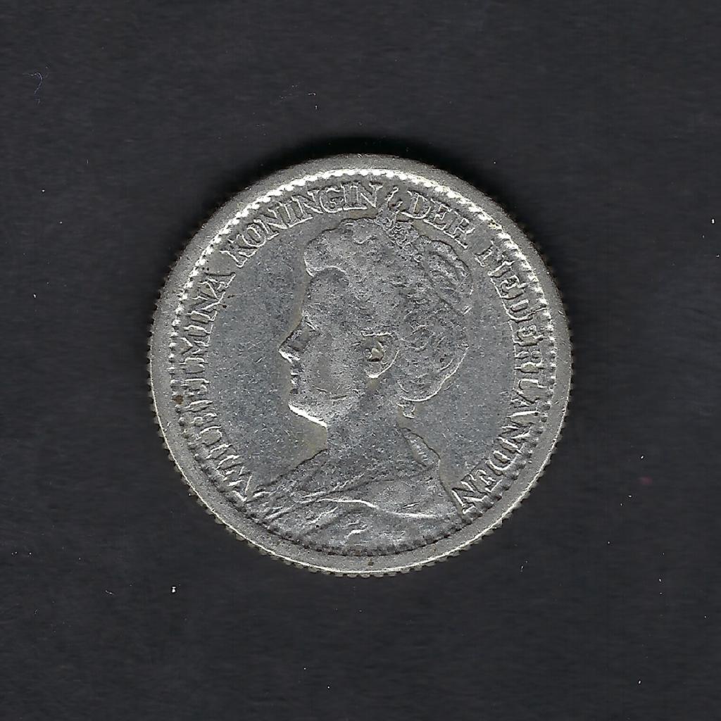 25 cent (kwartje) 1917 Wilhelmina, Postzegels en Munten, Munten | Nederland, Zilver, 25 cent, Ophalen of Verzenden, Koningin Wilhelmina