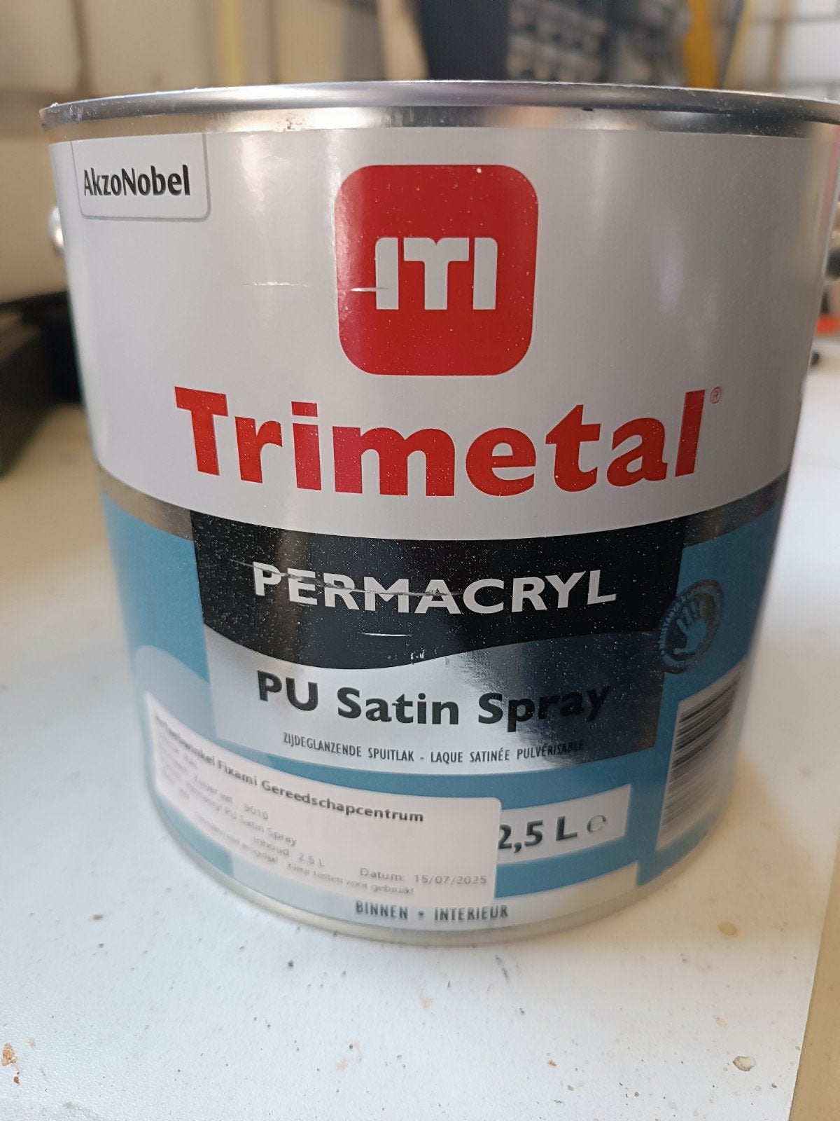 Trimetal Permacryl PU Satin Spray RAL 9010 - 2,5L, Ophalen