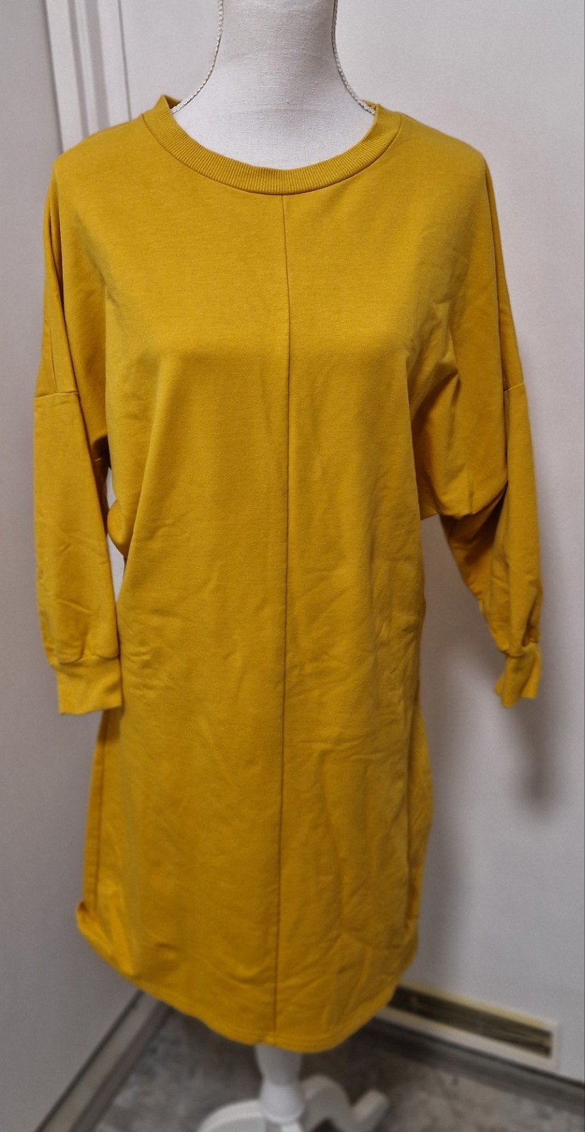 ​H&M L.O.G.G. okergele trui-jurk / lange sweater - Maat L, Kleding | Dames, Maat 38/40 (M), Geel, Ophalen of Verzenden, Zo goed als nieuw