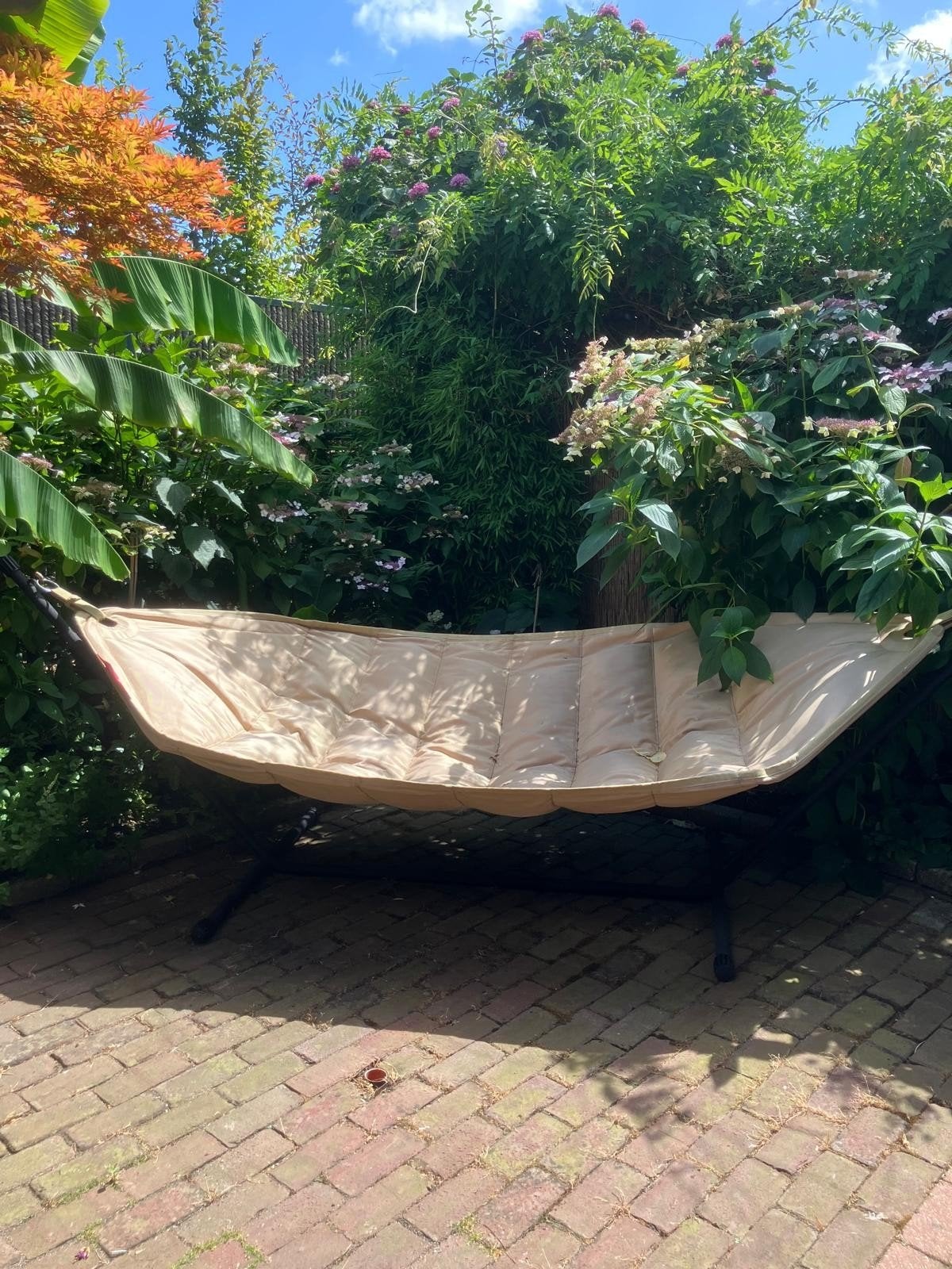 Fatboy hangmat met standaard, Tuin en Terras, Ophalen, Gebruikt, Meerpersoons, Met standaard