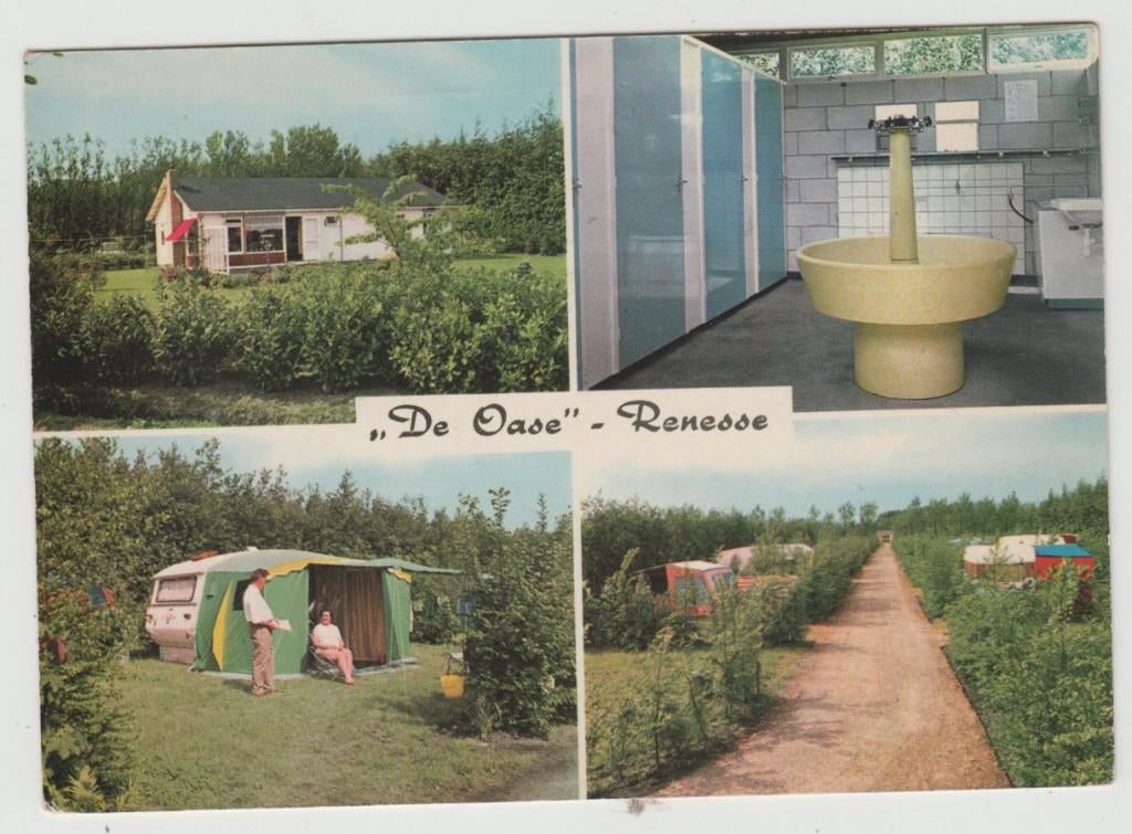 Renesse Bonds Kampeerplaats De Oase Waslokaal Caravan 1970, Verzenden, 1960 tot 1980, Gelopen, Zeeland