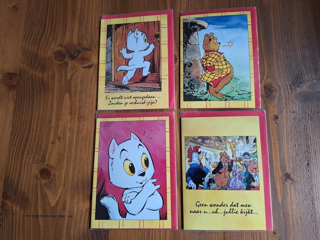 Tom Poes Marten Toonder verjaardags kaarten., Ophalen of Verzenden, Overige figuren