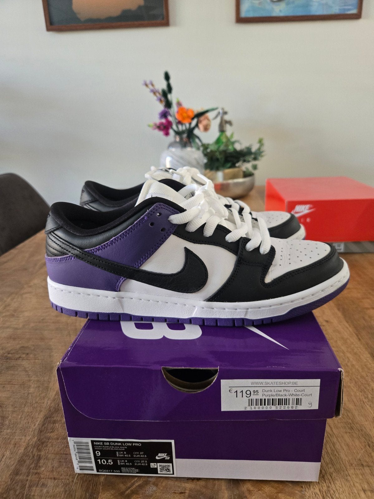 nike sb dunk low court purple 42.5 NOT air max pro grid nyc, Overige kleuren, Nike, Ophalen of Verzenden, Sneakers of Gympen
