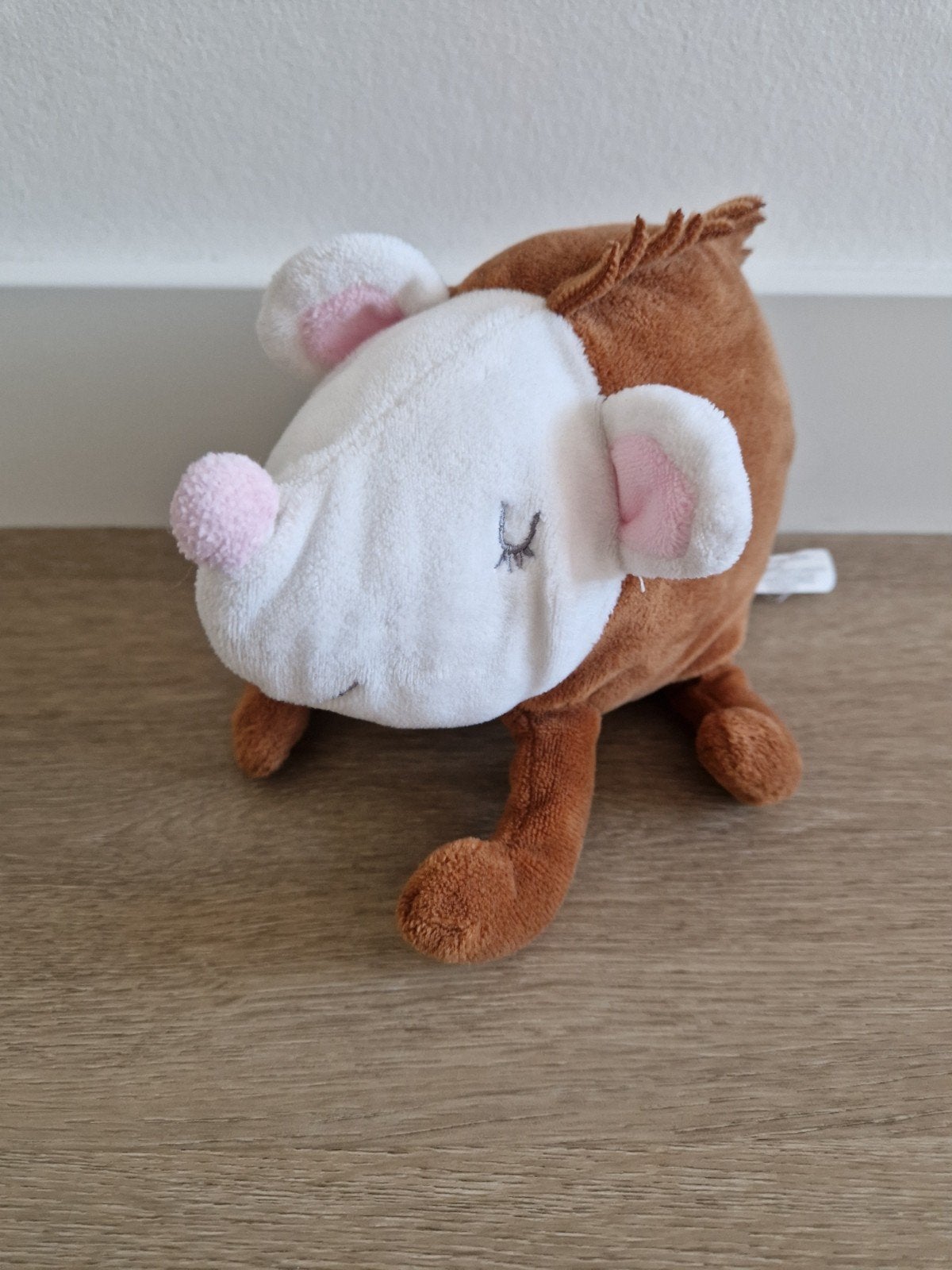 Knuffel egel Hema wit bruin 18 cm K8383, Ophalen of Verzenden, Zo goed als nieuw