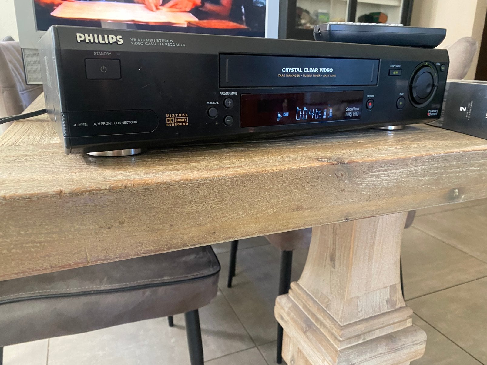 Luxe Philips VR810 HIFI CRYSTAL CLEAR VHS speler, Ophalen of Verzenden, Gebruikt, VHS-speler of -recorder