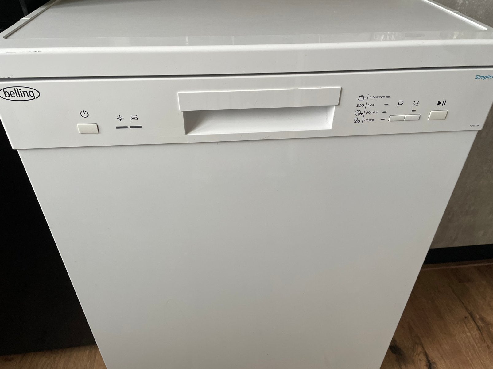Belling Simplicity FDW120 vaatwasser, Ophalen, Zo goed als nieuw, 85 tot 90 cm, 45 tot 60 cm