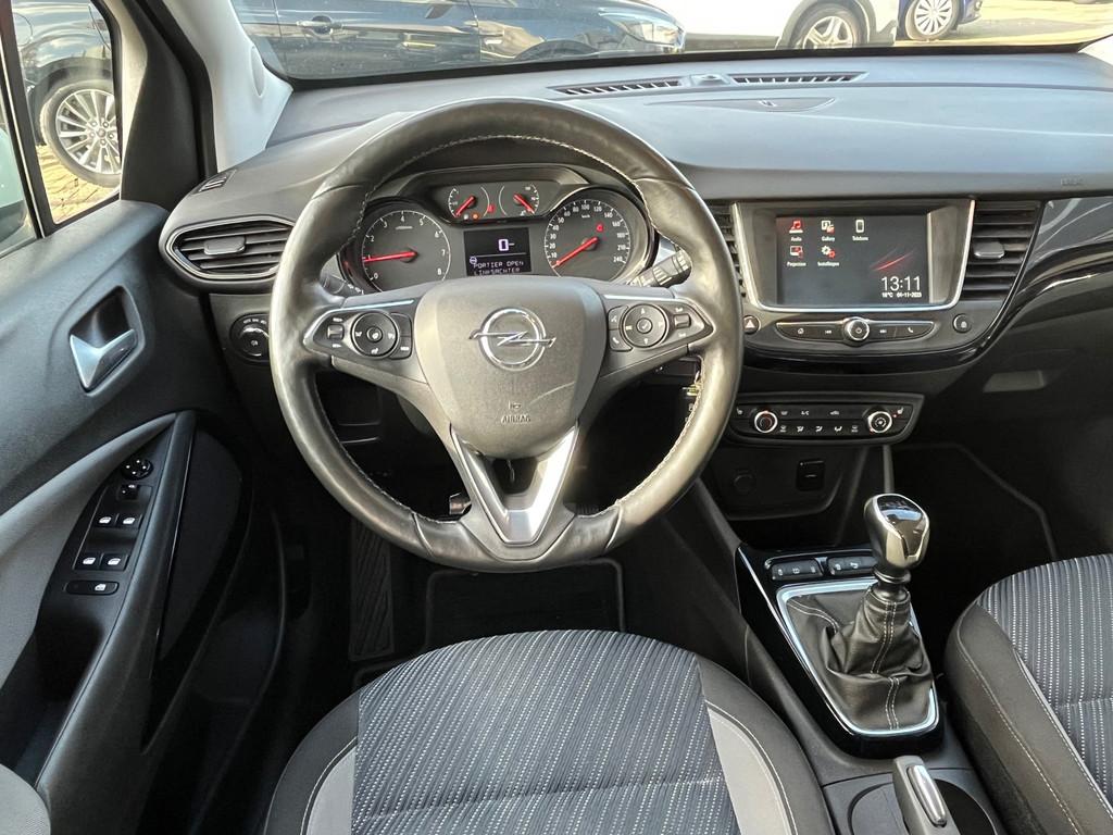 Opel Crossland X 1.2 110PK Navi,Clima,Cruise,Isofix,Carplay,, Voorwielaandrijving, Gebruikt, 1199 cc, Zwart