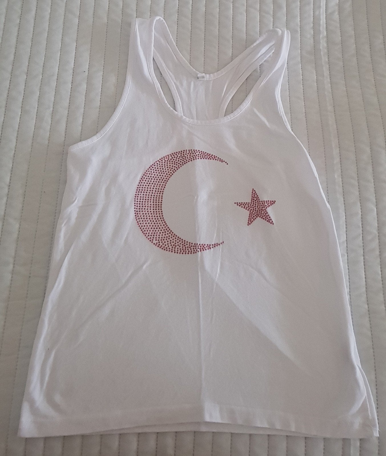 Tanktop wit maat s maat m tshirt turkije turkiye topje hemd, Maat 38/40 (M), Verzenden, Wit, Zonder mouw