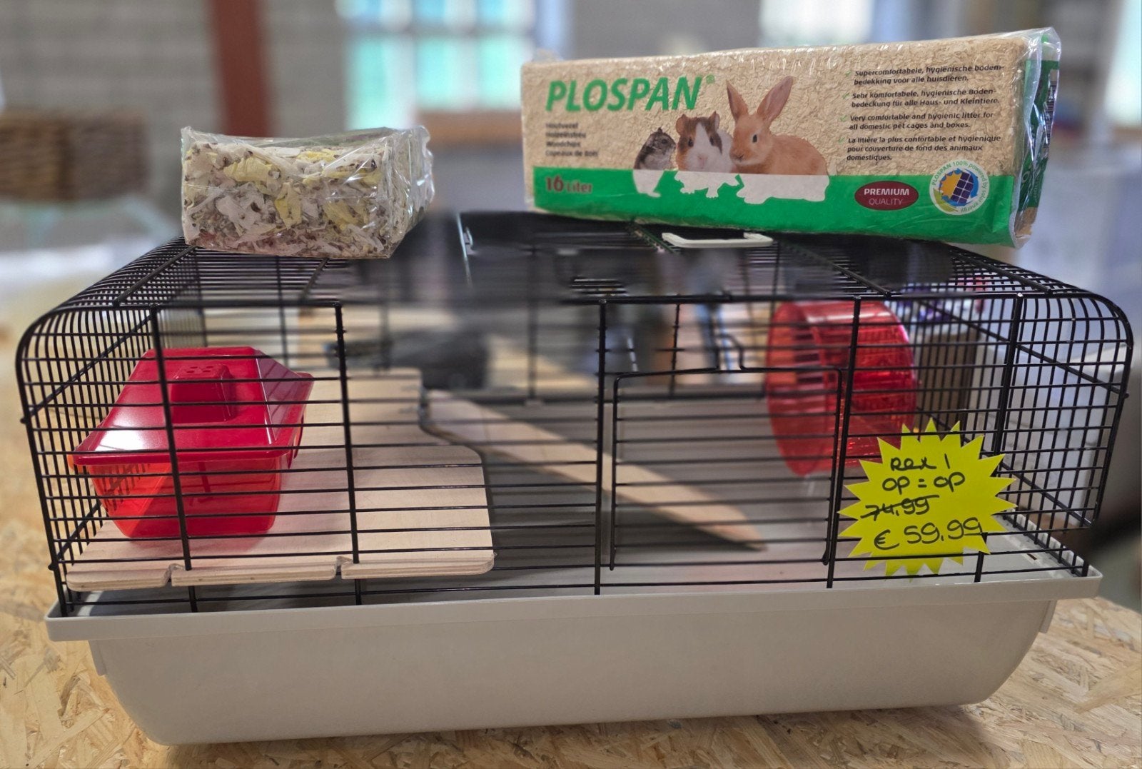 OPRUIMING: Hamsterkooi Jerry Rood + startpakket, Ophalen, Minder dan 75 cm, Kooi, Minder dan 60 cm