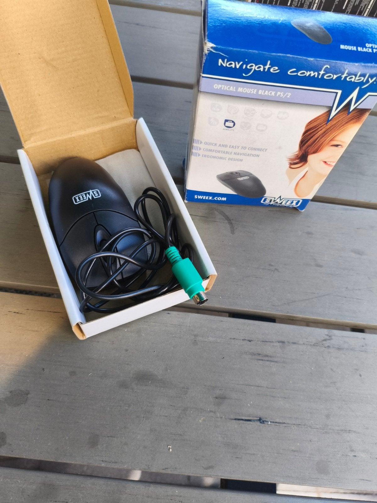 Sweex Optische Muis Zwart PS/2 - Bedraad, Computers en Software, Muizen, Muis, Ergonomisch, Nieuw, Bedraad