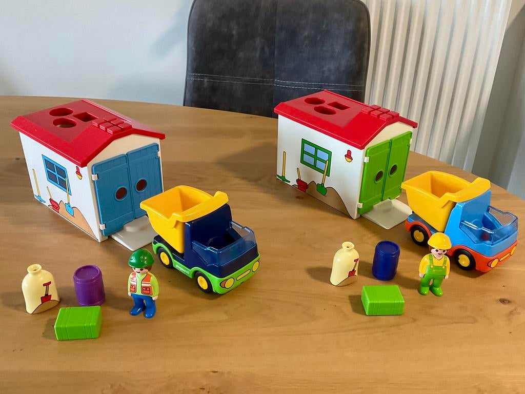 Playmobil 123 : Werkman met sorteergarage - € 10,00 per set, Ophalen, Zo goed als nieuw