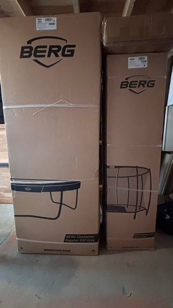 Berg Champion Trampoline 330cm + Safety Net Luxe + Afdekhoes, Ophalen, Nieuw