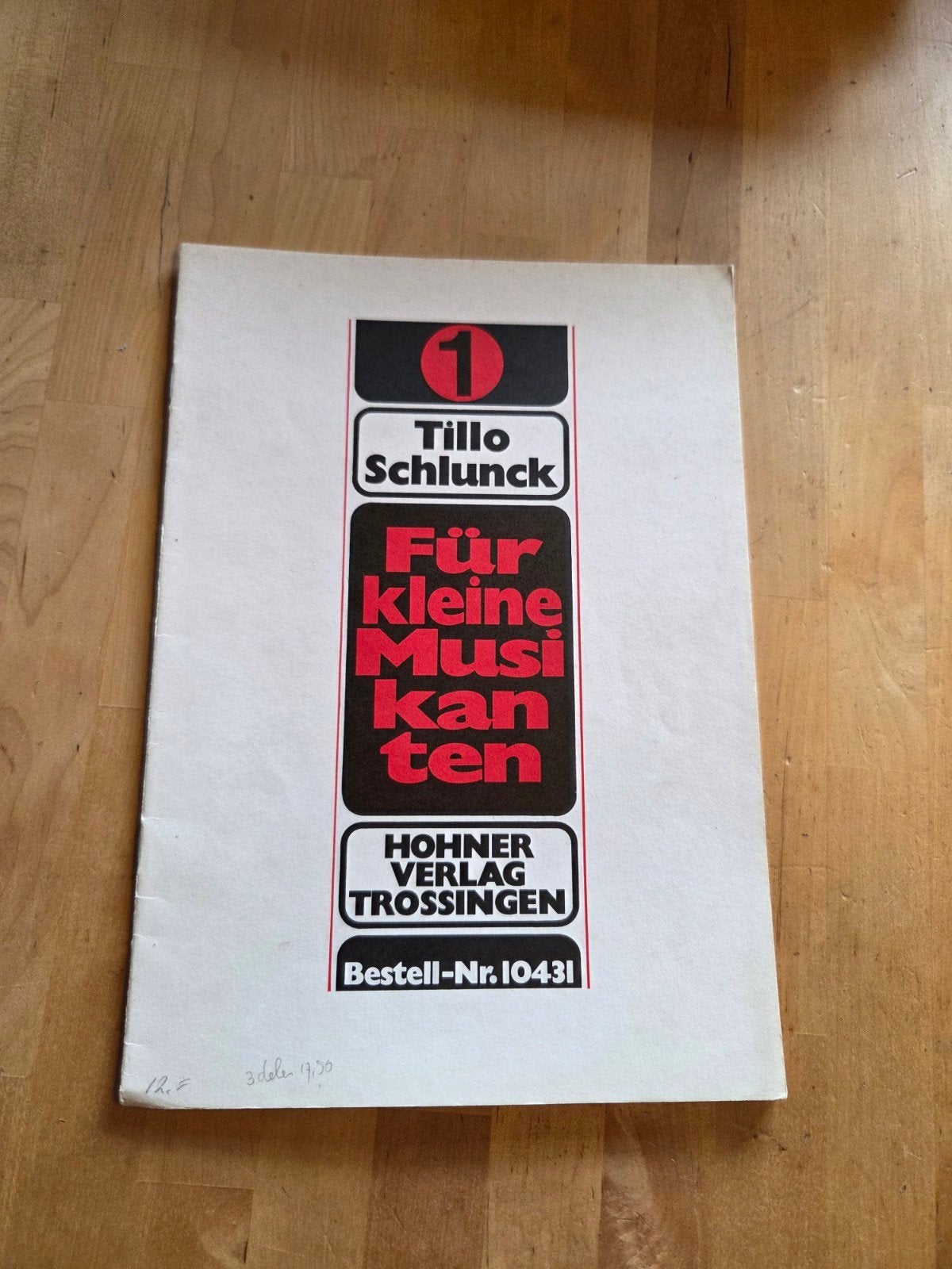 Tillo Schlunck - Für kleine Musikanten (Accordeon) deel 1, Gebruikt, Verzenden, Overige genres, Les of Cursus