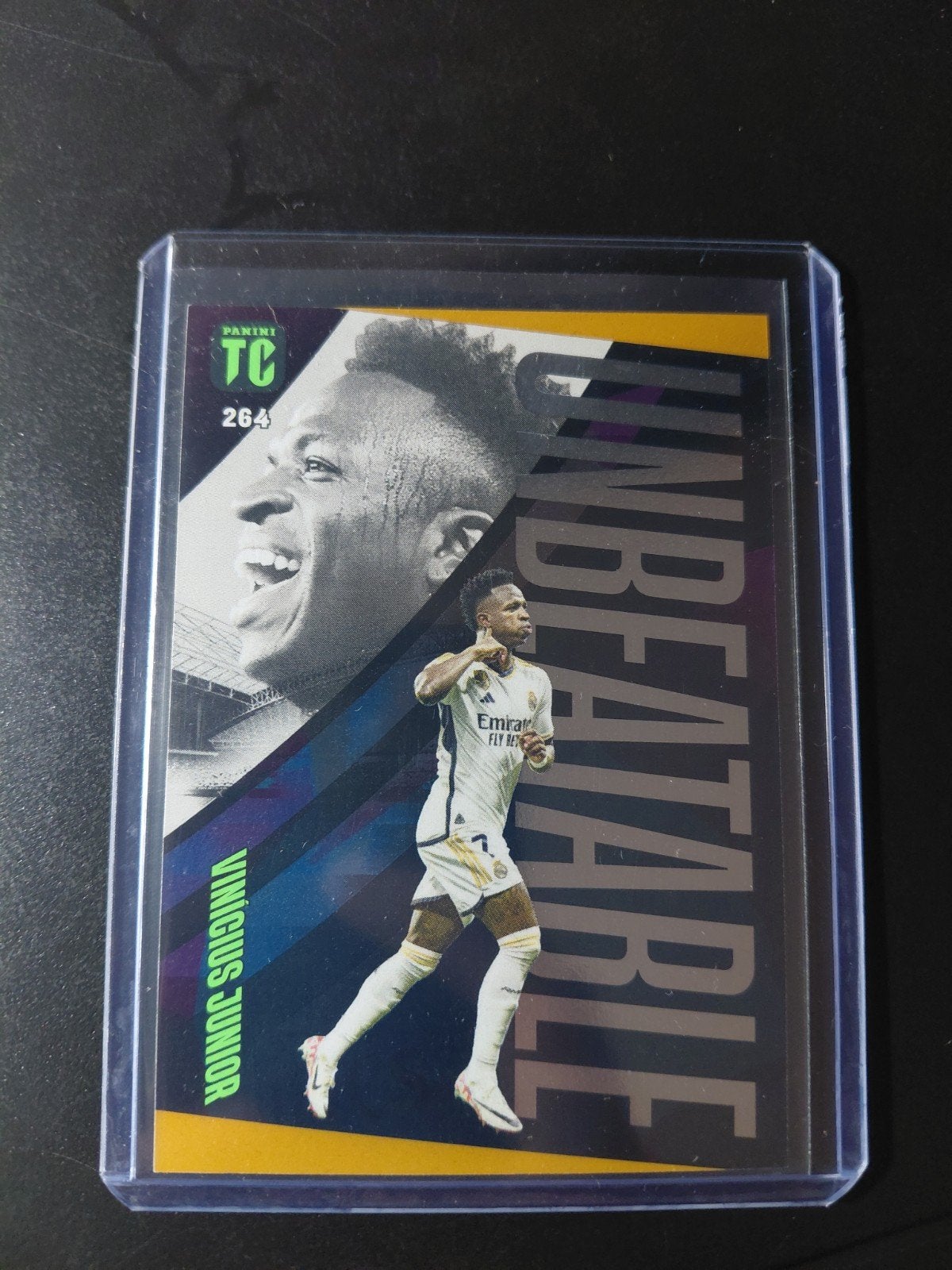 vinicius jr. (unbeatable gold) panini top class 2024, Ophalen of Verzenden, Nieuw, Buitenlandse clubs, Poster, Plaatje of Sticker